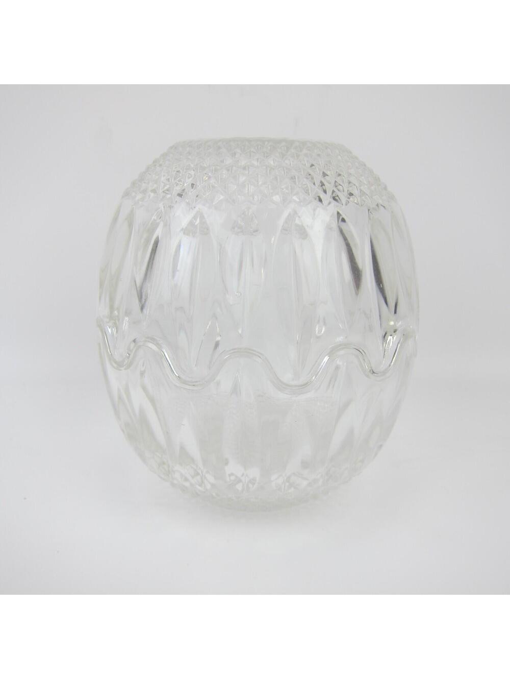 Vintage Clear Glass 2 Piece Interlocking Bowl Candy Dish Patterned Nut Snacks - Picture 16 of 16